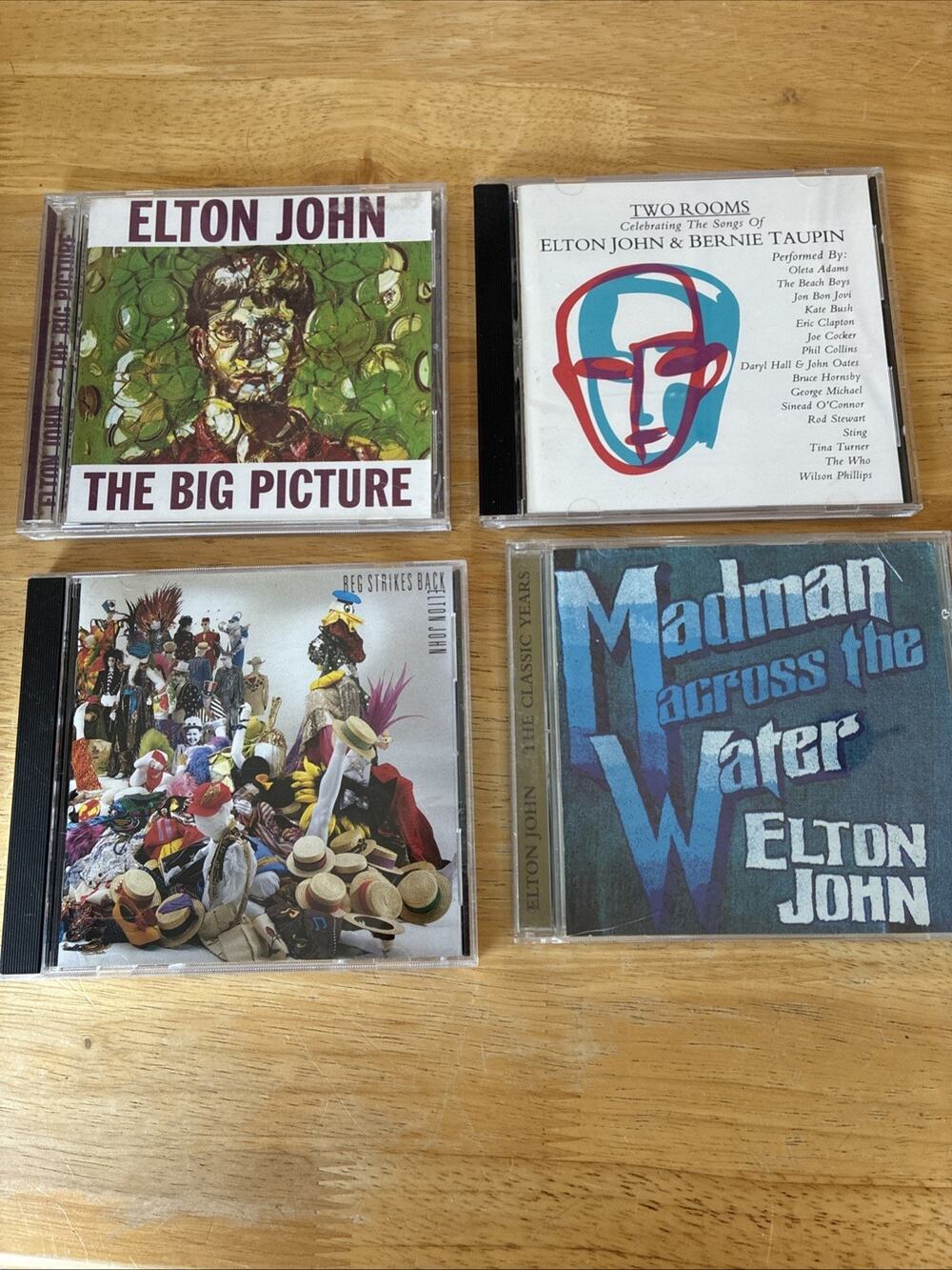 4 Elton John CD Albums Madman Reg Strikes Back Two Rooms Tribute Big Picture Me